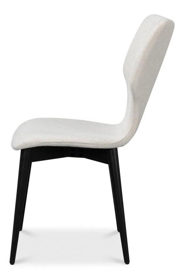 Contour Beechwood Ivory Armless Sidechair Club Chairs LOOMLAN By Sarreid