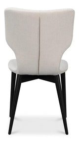 Contour Beechwood Ivory Armless Sidechair Club Chairs LOOMLAN By Sarreid