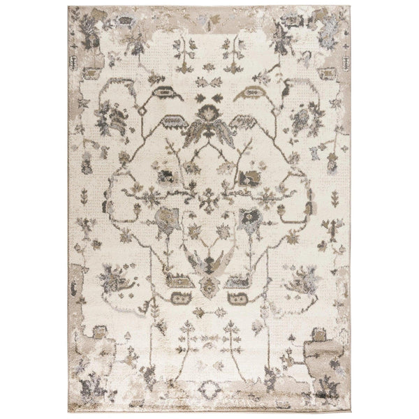 Cony Floral Beige Kitchen Hallway Runner Rug Area Rugs LOOMLAN By LOOMLAN