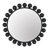 Cooper Black Steel Round Mirror Wall Mirrors LOOMLAN By Noir