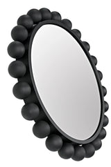 Cooper Black Steel Round Mirror Wall Mirrors LOOMLAN By Noir