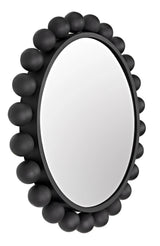 Cooper Black Steel Round Mirror Wall Mirrors LOOMLAN By Noir