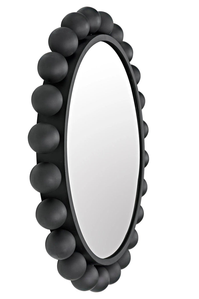 Cooper Black Steel Round Mirror Wall Mirrors LOOMLAN By Noir