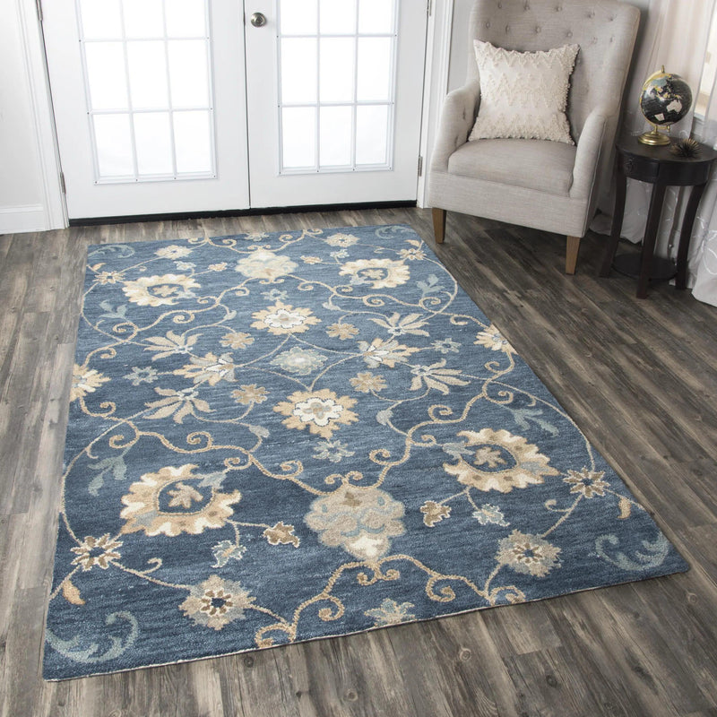 Copa Blue Round Area Rugs For Dining Room Area Rugs LOOMLAN By LOOMLAN