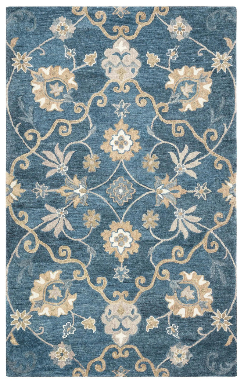 Copa Blue Round Area Rugs For Dining Room Area Rugs LOOMLAN By LOOMLAN