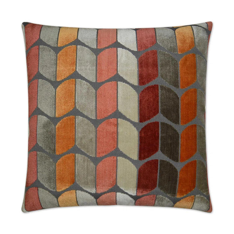 Copenhagen Sunset Chevron Salmon Orange Large Throw Pillow With Insert Throw Pillows LOOMLAN By D.V. Kap