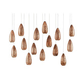 Copper Rame Rectangular 15-Light Multi-Drop Pendant Pendants LOOMLAN By Currey & Co