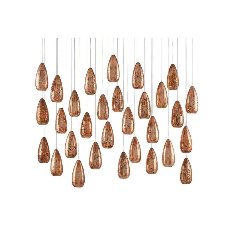 Copper Silver Painted Silver Rame 30-Light Multi-Drop Pendant Pendants LOOMLAN By Currey & Co