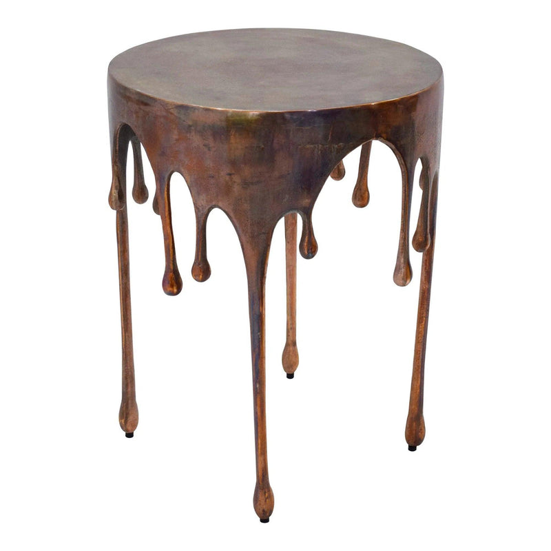 Copperworks Aluminum Round Accent Table Side Tables LOOMLAN By Moe's Home