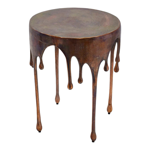 Copperworks Aluminum Round Accent Table Side Tables LOOMLAN By Moe's Home