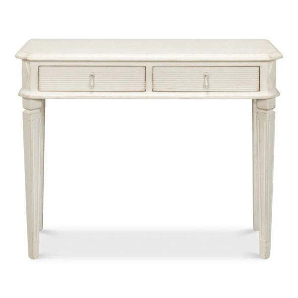 Cora Console Table With Drawers Antique White Console Tables LOOMLAN By Sarreid