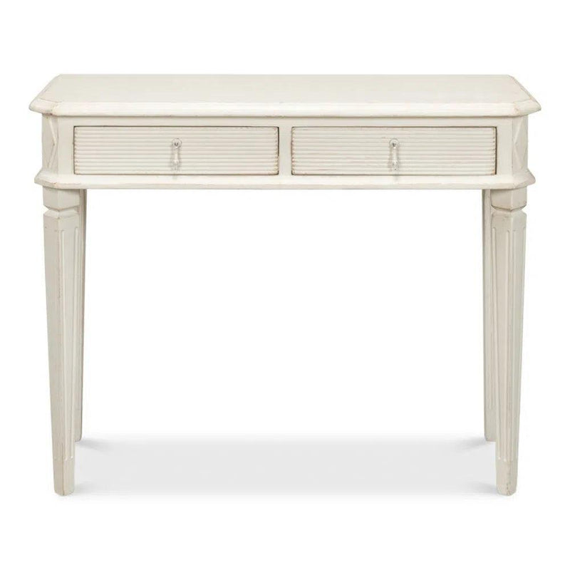 Cora Console Table With Drawers Antique White Console Tables LOOMLAN By Sarreid