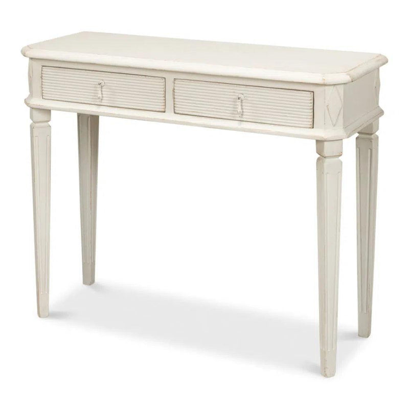 Cora Console Table With Drawers Antique White Console Tables LOOMLAN By Sarreid