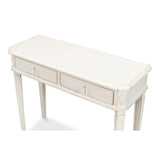 Cora Console Table With Drawers Antique White Console Tables LOOMLAN By Sarreid