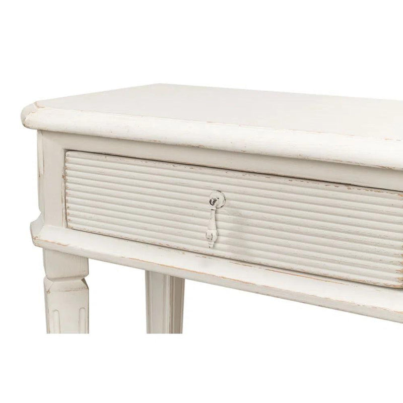 Cora Console Table With Drawers Antique White Console Tables LOOMLAN By Sarreid