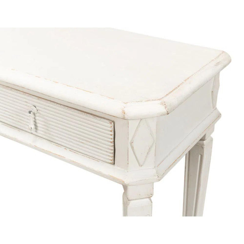 Cora Console Table With Drawers Antique White Console Tables LOOMLAN By Sarreid