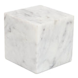 Cora Cube White Marble Tabletop Accent Statues & Sculptures LOOMLAN By Moe's Home