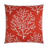 Coral Craze Red Beach Red Large Throw Pillow With Insert Throw Pillows LOOMLAN By D.V. Kap