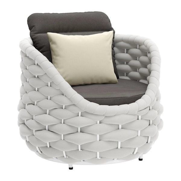 Coral Reef Accent Chair Gray Outdoor Accent Chairs LOOMLAN By Zuo Modern