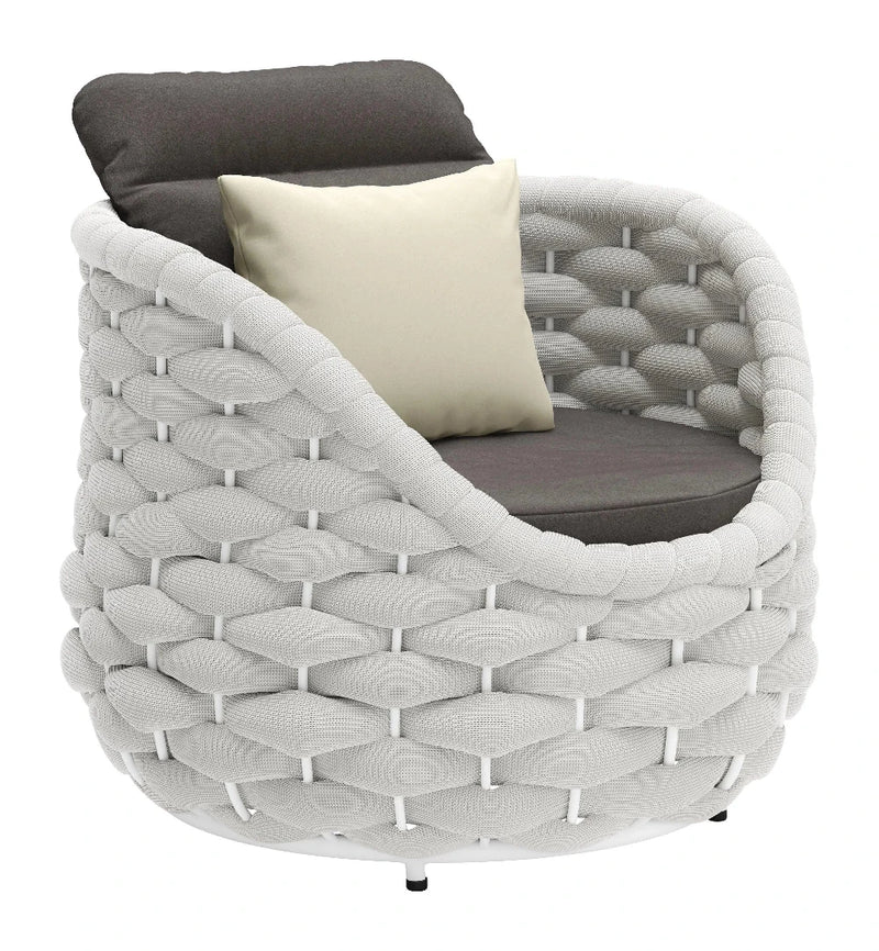 Coral Reef Accent Chair Gray Outdoor Accent Chairs LOOMLAN By Zuo Modern