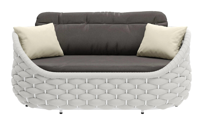 Coral Reef Loveseat Gray Outdoor Sofas & Loveseats LOOMLAN By Zuo Modern