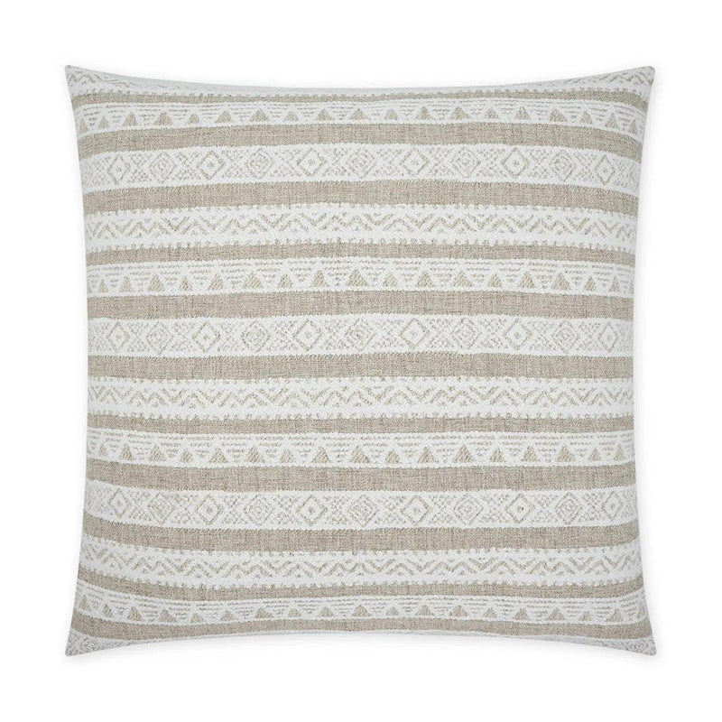 Coretto Stripes Ivory Large Throw Pillow With Insert Throw Pillows LOOMLAN By D.V. Kap