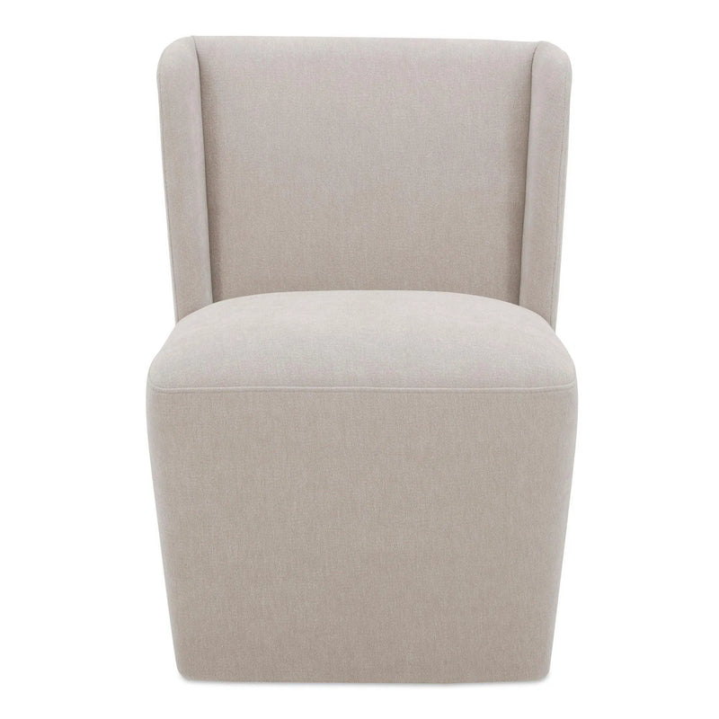 Cormac Rolling Polyester and Multi-Layer Board Light Brown Armless Dining Chair Dining Chairs LOOMLAN By Moe's Home