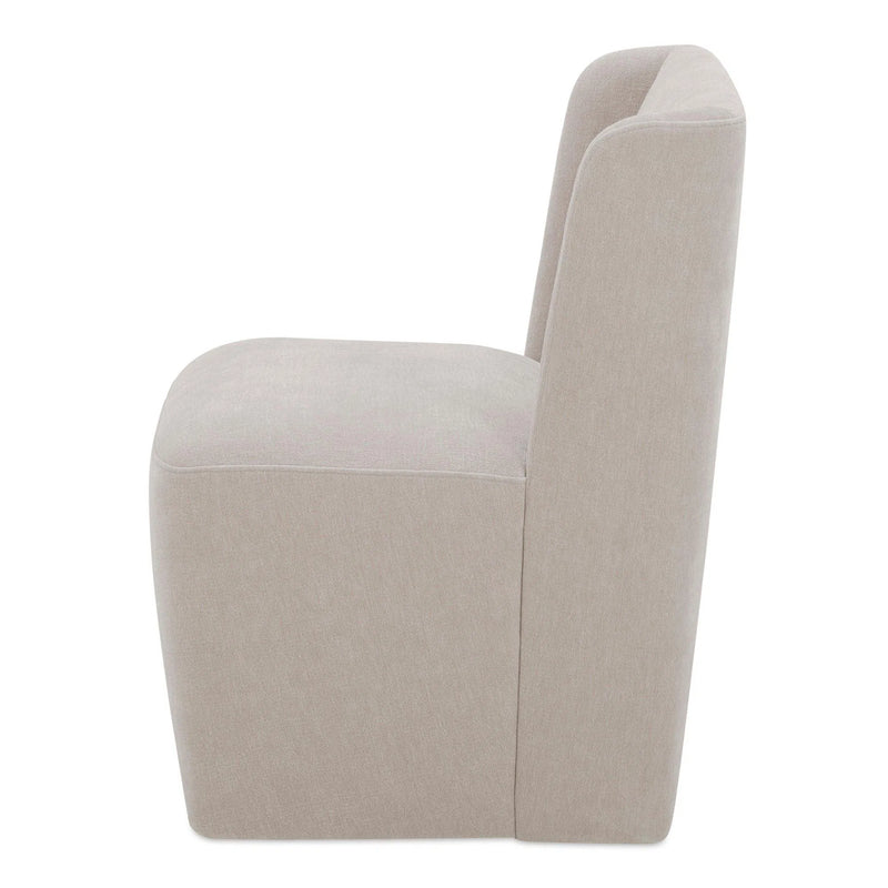 Cormac Rolling Polyester and Multi-Layer Board Light Brown Armless Dining Chair Dining Chairs LOOMLAN By Moe's Home