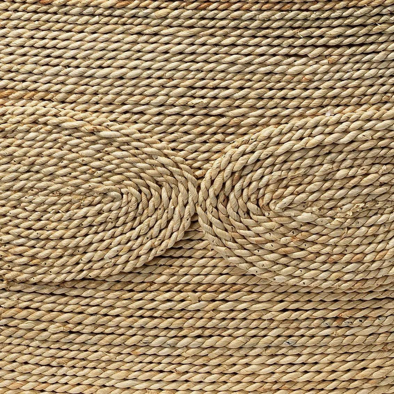 Corn Straw Rope Barbados Oval Coffee Table Glass Top Coffee Tables LOOMLAN By Jamie Young