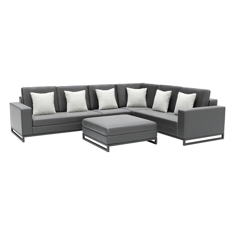 Corona del Mar Modular Sectional Set Black Sectionals LOOMLAN By Zuo Modern