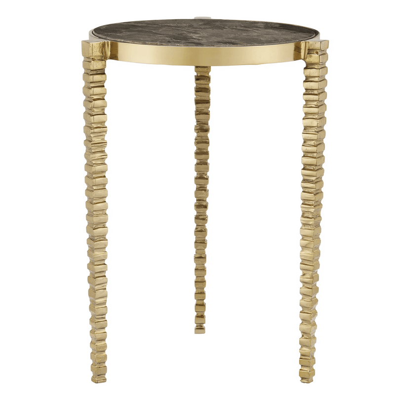 Corrado Cappuccino Marble Accent Table Side Tables LOOMLAN By Currey & Co