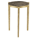 Corrado Cappuccino Marble Accent Table Side Tables LOOMLAN By Currey & Co