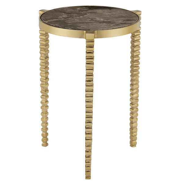 Corrado Cappuccino Marble Accent Table Side Tables LOOMLAN By Currey & Co