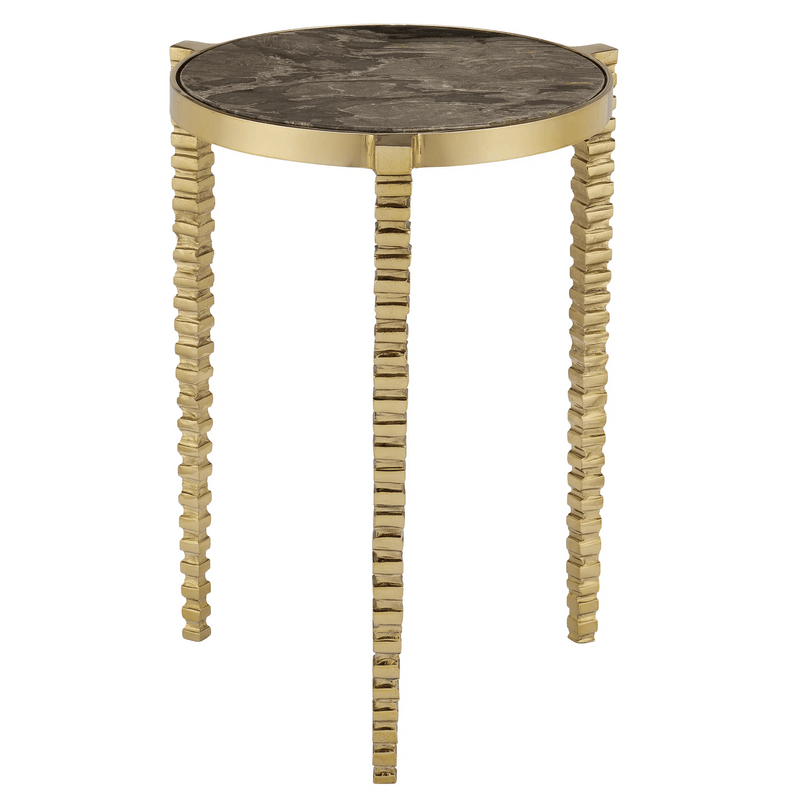 Corrado Cappuccino Marble Accent Table Side Tables LOOMLAN By Currey & Co