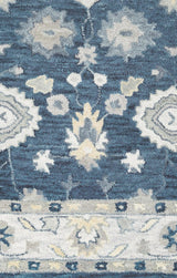 Cors Wool Blue Hallway Kitchen Runner Rug Area Rugs LOOMLAN By LOOMLAN