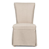 Corseted Dining Chairs Set of 2 Linen Upholstery Dining Chairs LOOMLAN By Sarreid
