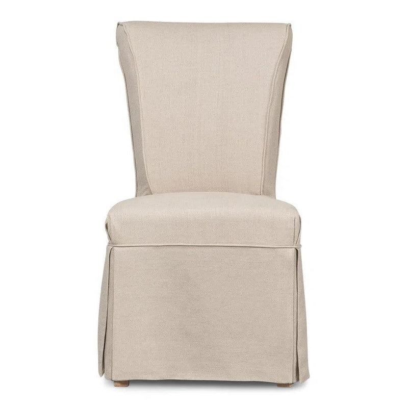 Corseted Dining Chairs Set of 2 Linen Upholstery Dining Chairs LOOMLAN By Sarreid