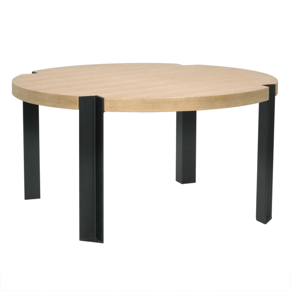 Corso Wood and Steel Round Dining Table Dining Tables LOOMLAN By Noir