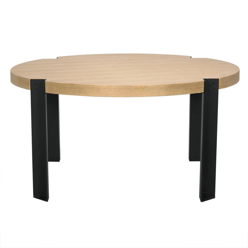 Corso Wood and Steel Round Dining Table Dining Tables LOOMLAN By Noir