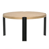 Corso Wood and Steel Round Dining Table Dining Tables LOOMLAN By Noir