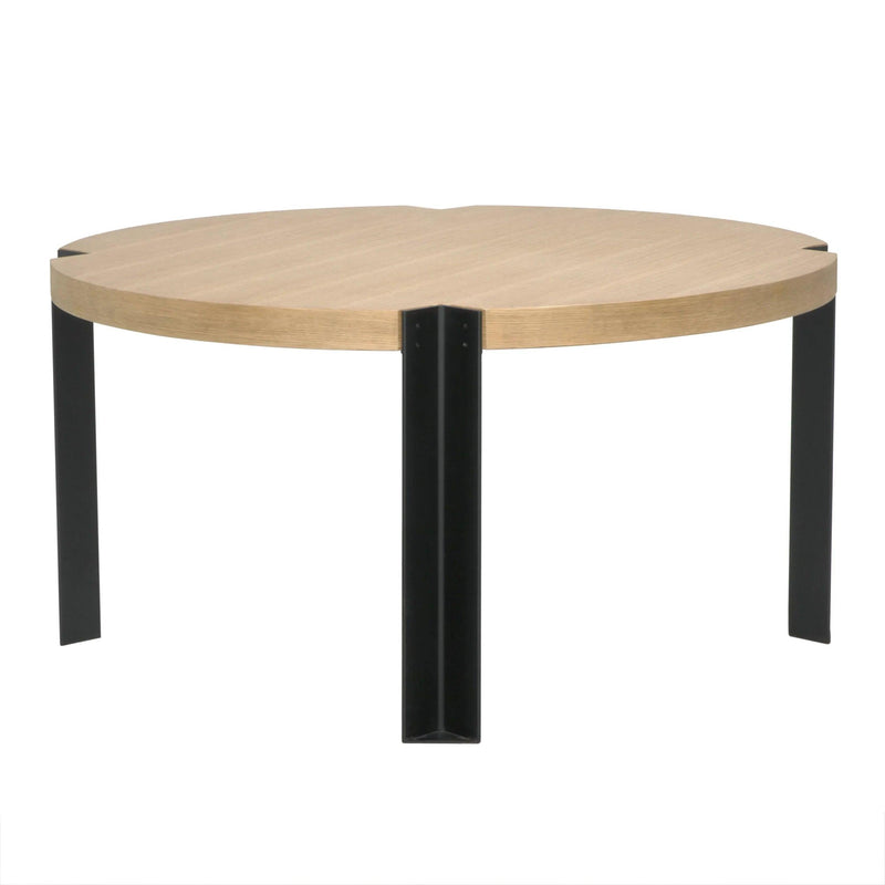 Corso Wood and Steel Round Dining Table Dining Tables LOOMLAN By Noir