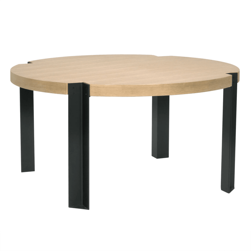 Corso Wood and Steel Round Dining Table Dining Tables LOOMLAN By Noir