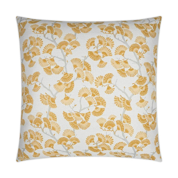 Cortina Lemon Floral Yellow Large Throw Pillow With Insert Throw Pillows LOOMLAN By D.V. Kap