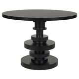 Corum Wood Black Round Dining Table Dining Tables LOOMLAN By Noir