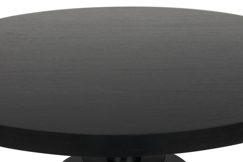 Corum Wood Black Round Dining Table Dining Tables LOOMLAN By Noir