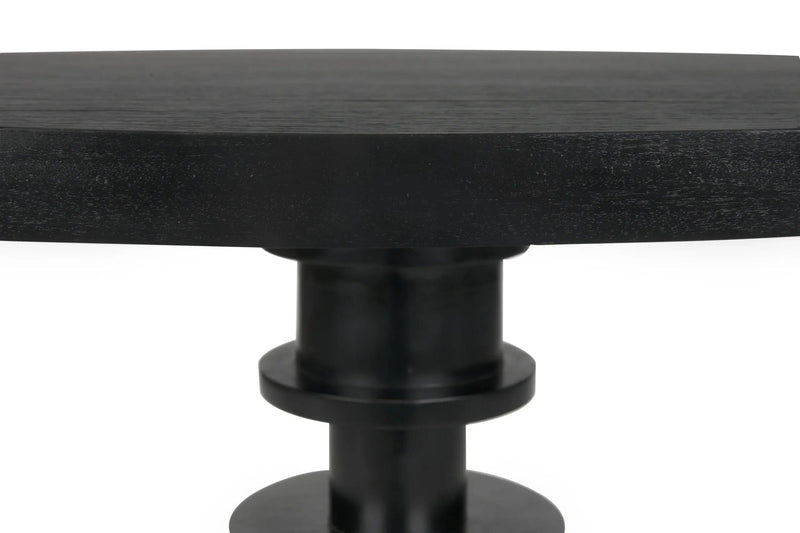 Corum Wood Black Round Dining Table Dining Tables LOOMLAN By Noir