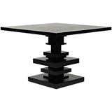 Corum Wood Black Square Dining Table Dining Tables LOOMLAN By Noir