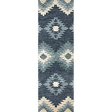 Cosc Wool Blue Hallway Kitchen Runner Rug Area Rugs LOOMLAN By LOOMLAN