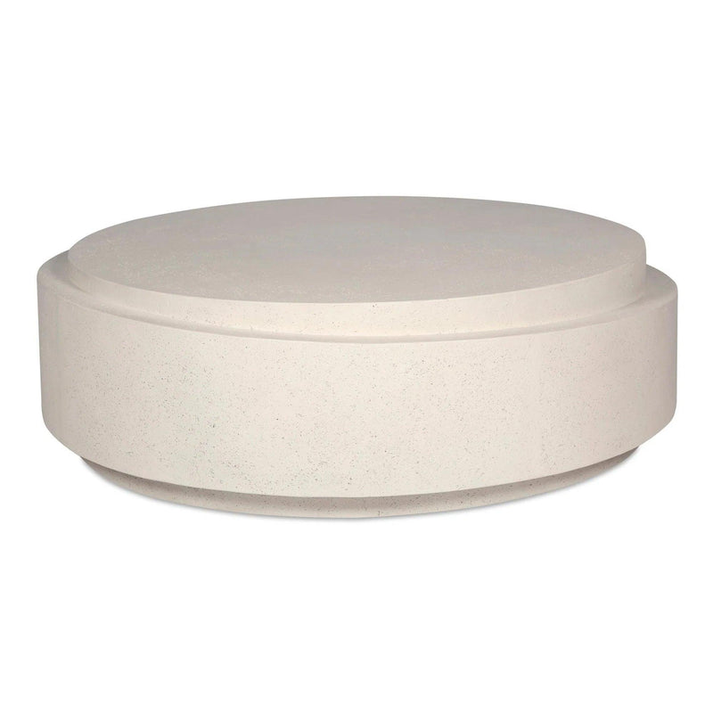 Cosmo Concrete Outdoor Round Coffee Table Outdoor Coffee Tables LOOMLAN By Moe's Home