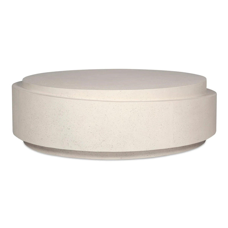 Cosmo Concrete Outdoor Round Coffee Table Outdoor Coffee Tables LOOMLAN By Moe's Home